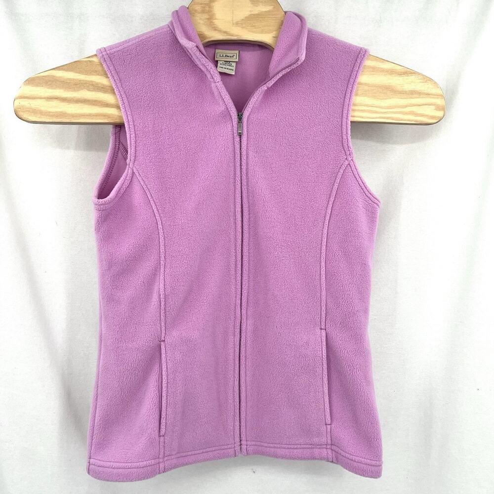 L.L. Bean Women’s Small Regular Full Zip Pink light Purple Polartec Fleece Vest